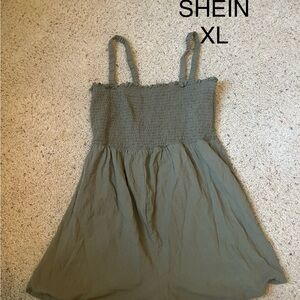 SHEIN Olive Green Sleeveless Dress